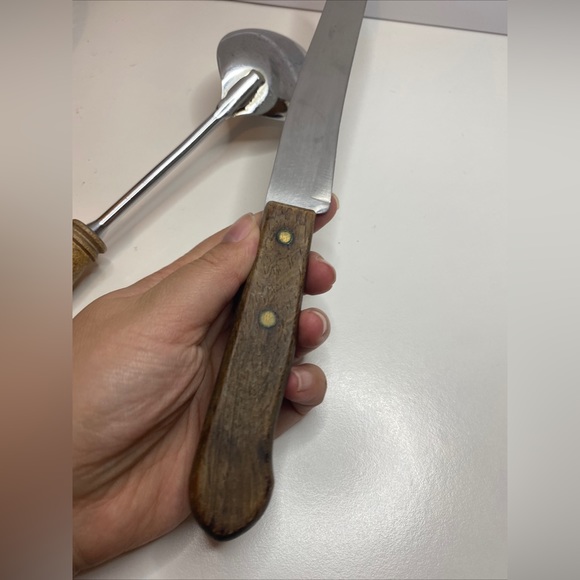 Vintage Ekco Knife 8” Blade Slicer And Two Servings Spoon - Picture 14 of 16